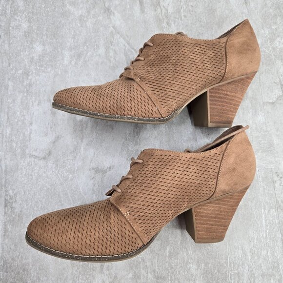 Dr. Scholl's Lace Up Ankle Booties Size 10 Tan Preppyu Victorian Comfort Boots - Picture 6 of 12
